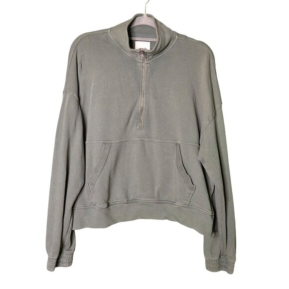 Aerie Women's M Grey Half-Zip Pullover Sweatshirt - Picture 1 of 10